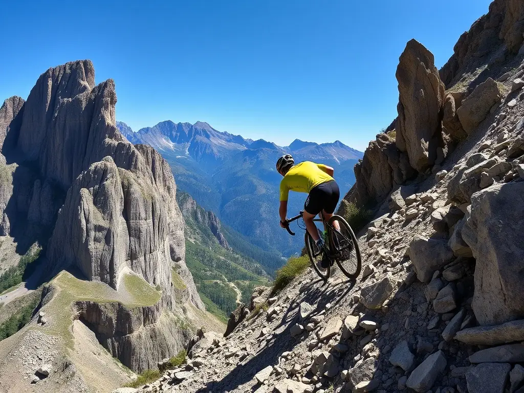 An image depicting a cyclist pausing to admire a breathtaking coastal view during a CYCLO OPTIMISTE PLEUBIAN tour, emphasizing the discovery of local landscapes and the promotion of sustainable tourism.